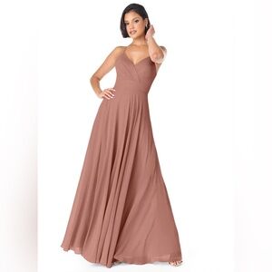 Azazie Avelina Chiffon Dress in Cedar Rose